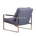 Modernong Zara Stainless Steel Leather Lounge Chair